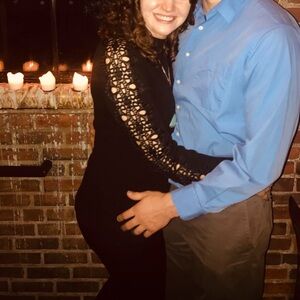 Stylus black sweater with lace arm details